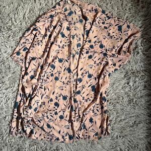 Mauve Floral Fairy core Indie Hippie Earthy Preppy Goddess Flowing Light Duster